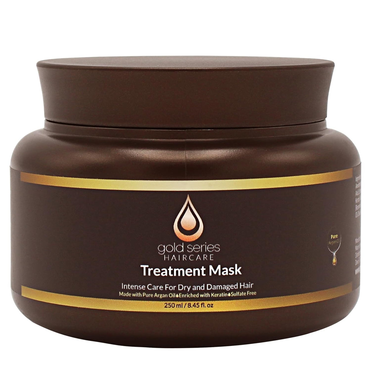 Moroccan Gold Series front jar showing packaging and product benefits