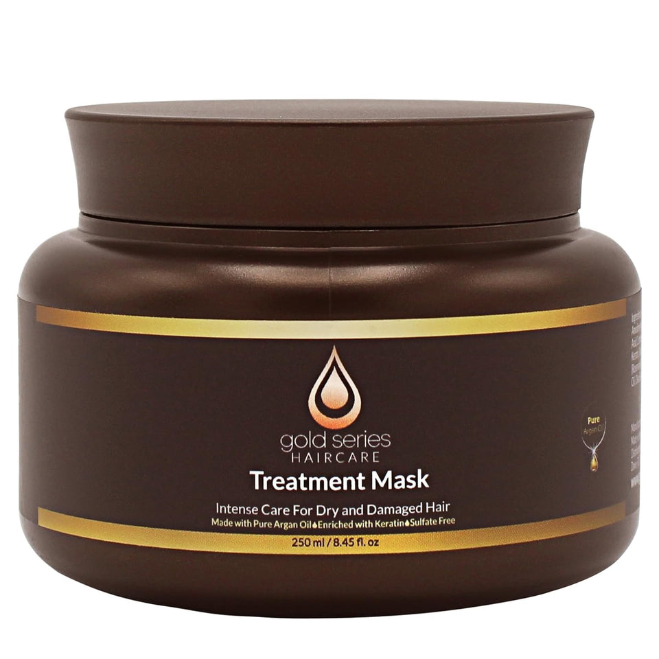 Moroccan Gold Series front jar showing packaging and product benefits