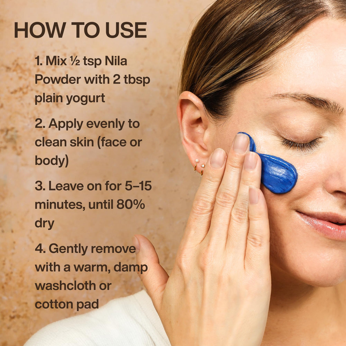 MOROCCAN MCHICHA bowl with nila mask mixing illustrating easy preparation