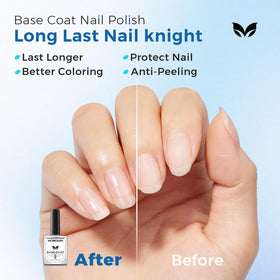 Morovan before and after nails demonstrating protection against staining and chipping