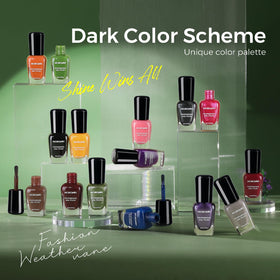 Morovan color swatch grid displaying vivid darks and brights for easy shade selection