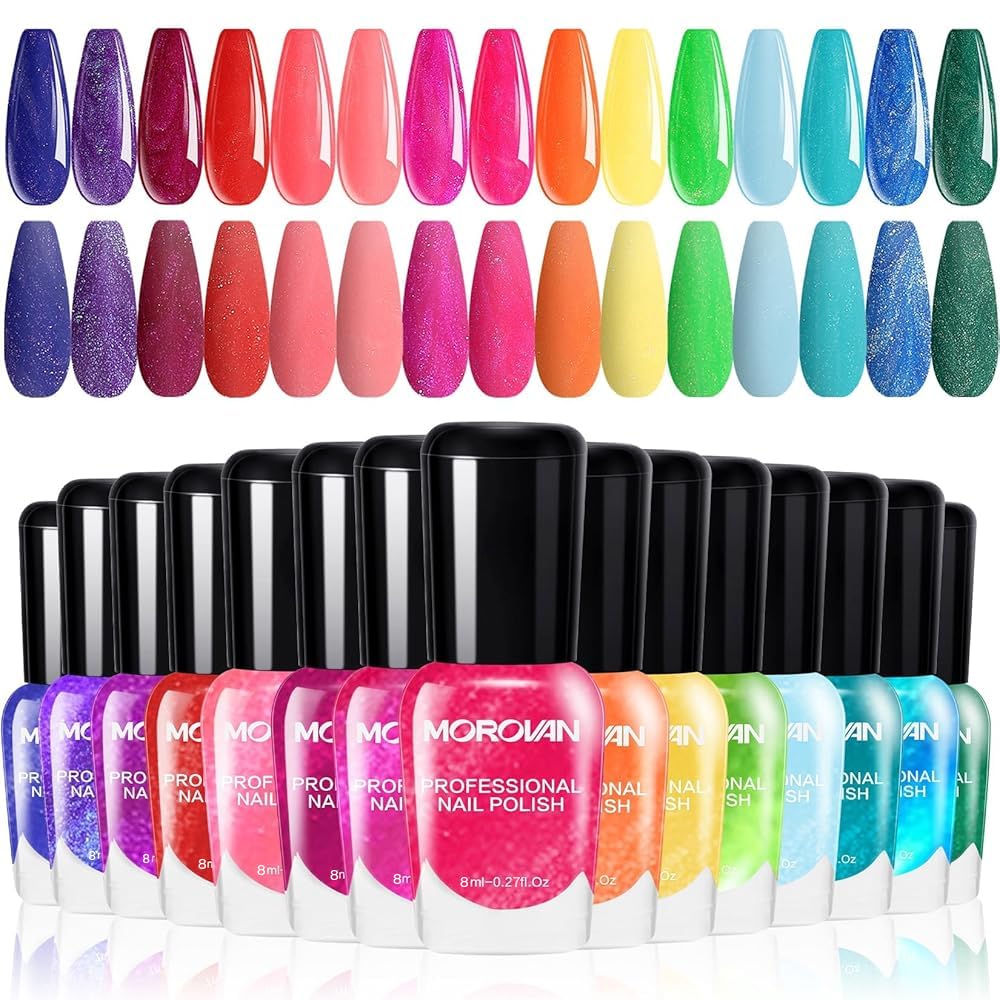 Morovan front packaging showing 15-color set and portability benefit