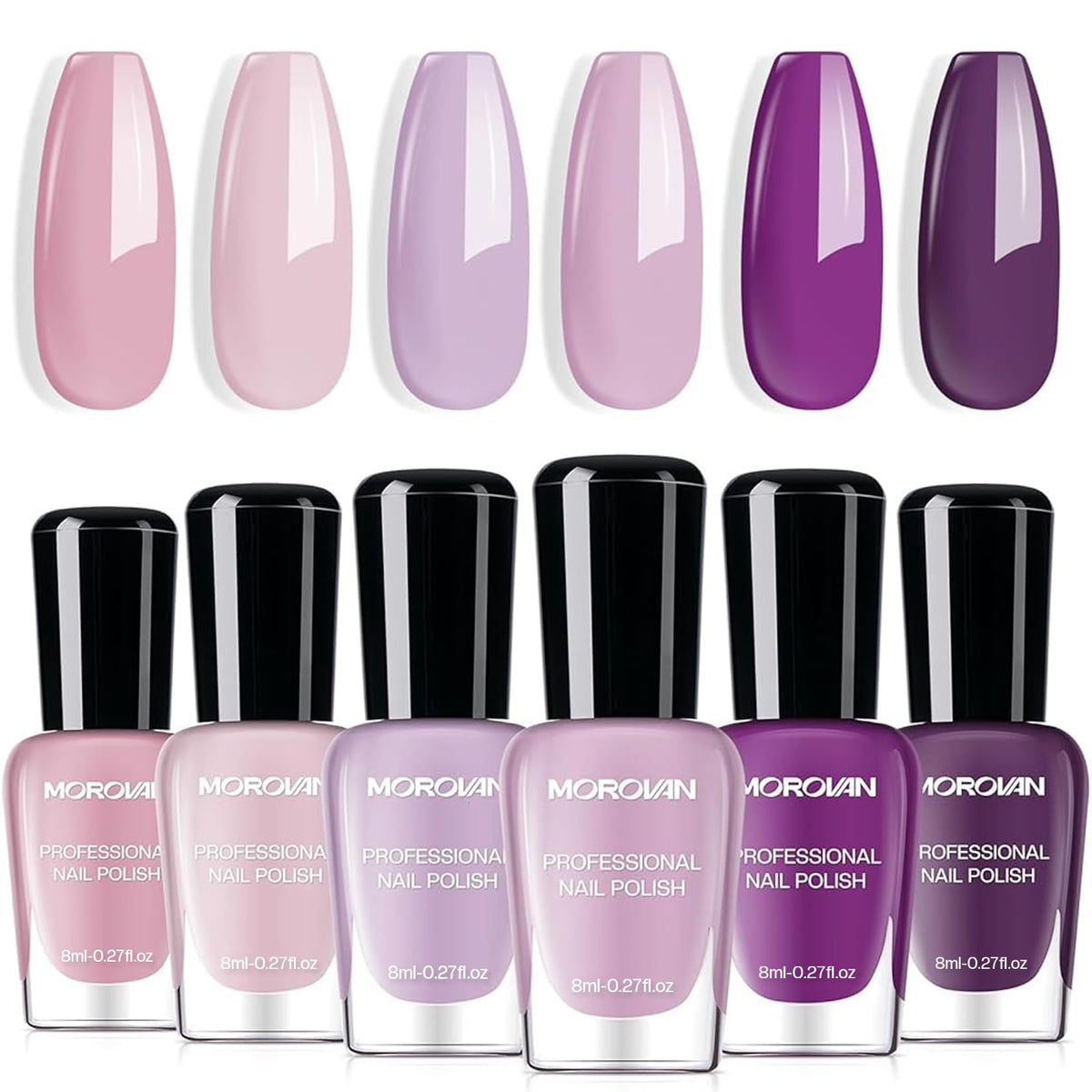 Morovan front packaging showing lilac quick dry set and easy use