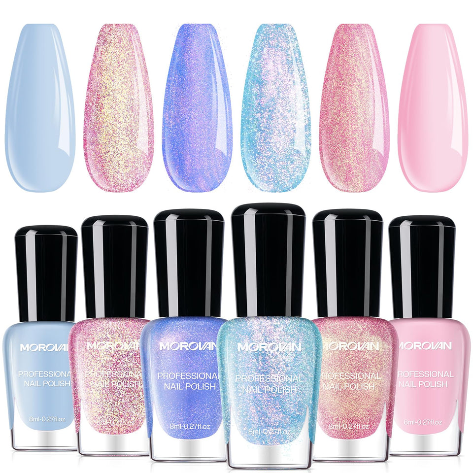 Morovan front packaging showing pastel six-color set and gift-ready box