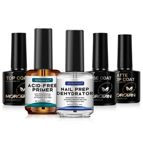 Morovan front packaging displaying full 5-piece nail kit, tidy and gift-ready