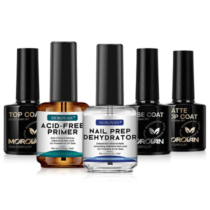 Morovan front packaging displaying full 5-piece nail kit, tidy and gift-ready