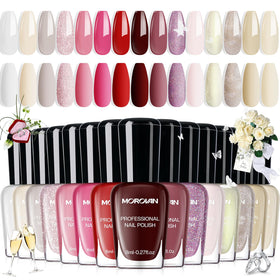 Morovan front packaging showing 15 polish bottles and elegant display benefit convenience
