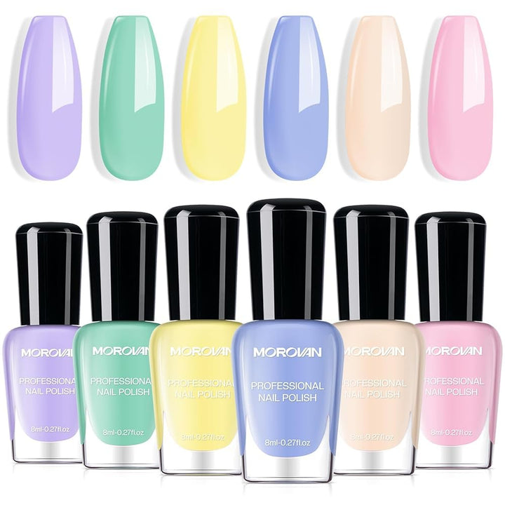 Morovan front packaging showing eight pastel bottles and kit benefit