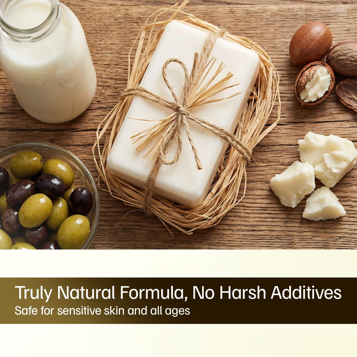 Morovan goat milk soap held in hand to show 100g bar size and lasting use