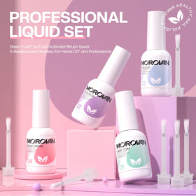 Morovan lifestyle manicure scene displaying finished dip nails ready for events