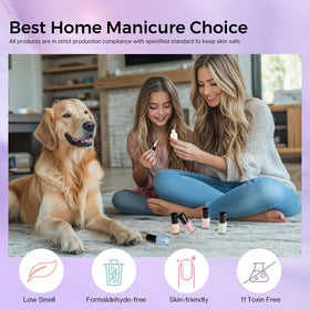 Morovan manicure lifestyle in cafe showing wearable shimmer and long-lasting look