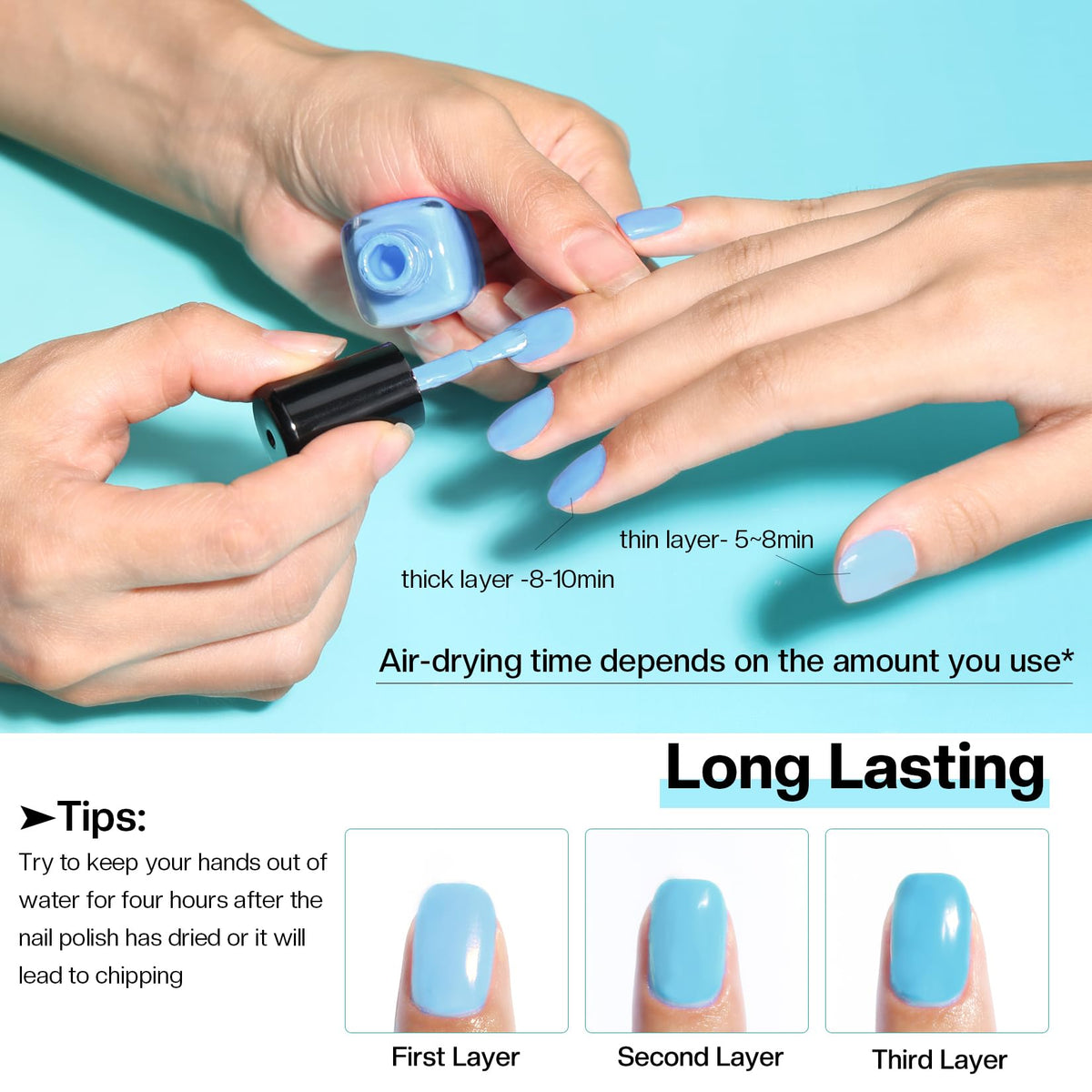 Morovan open bottle with brush demonstrating even application and user-friendly brush