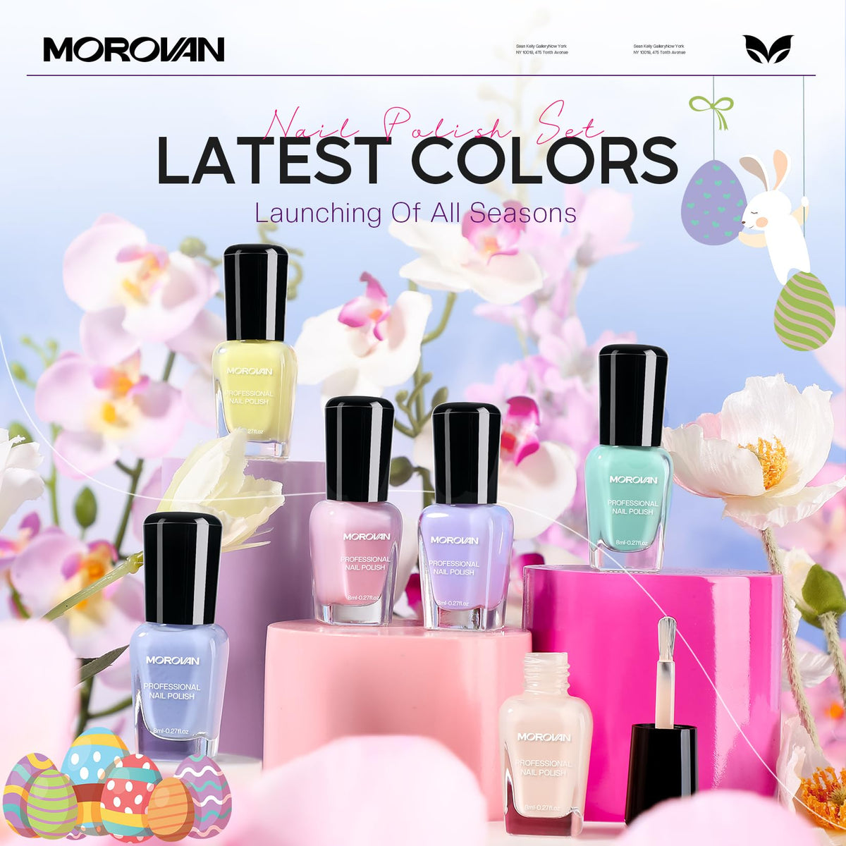 Morovan pastel bottles lined up highlighting color variety and appeal
