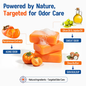 Morovan persimmon soap with persimmon extract showcasing natural ingredient