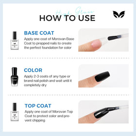 Morovan polished nails in lifestyle setting illustrating glossy look and long-lasting wear