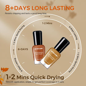 Morovan row of six shades displaying coordinated fall palette choices