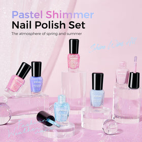 Morovan six bottles top-down view highlighting varied aurora pastel shades
