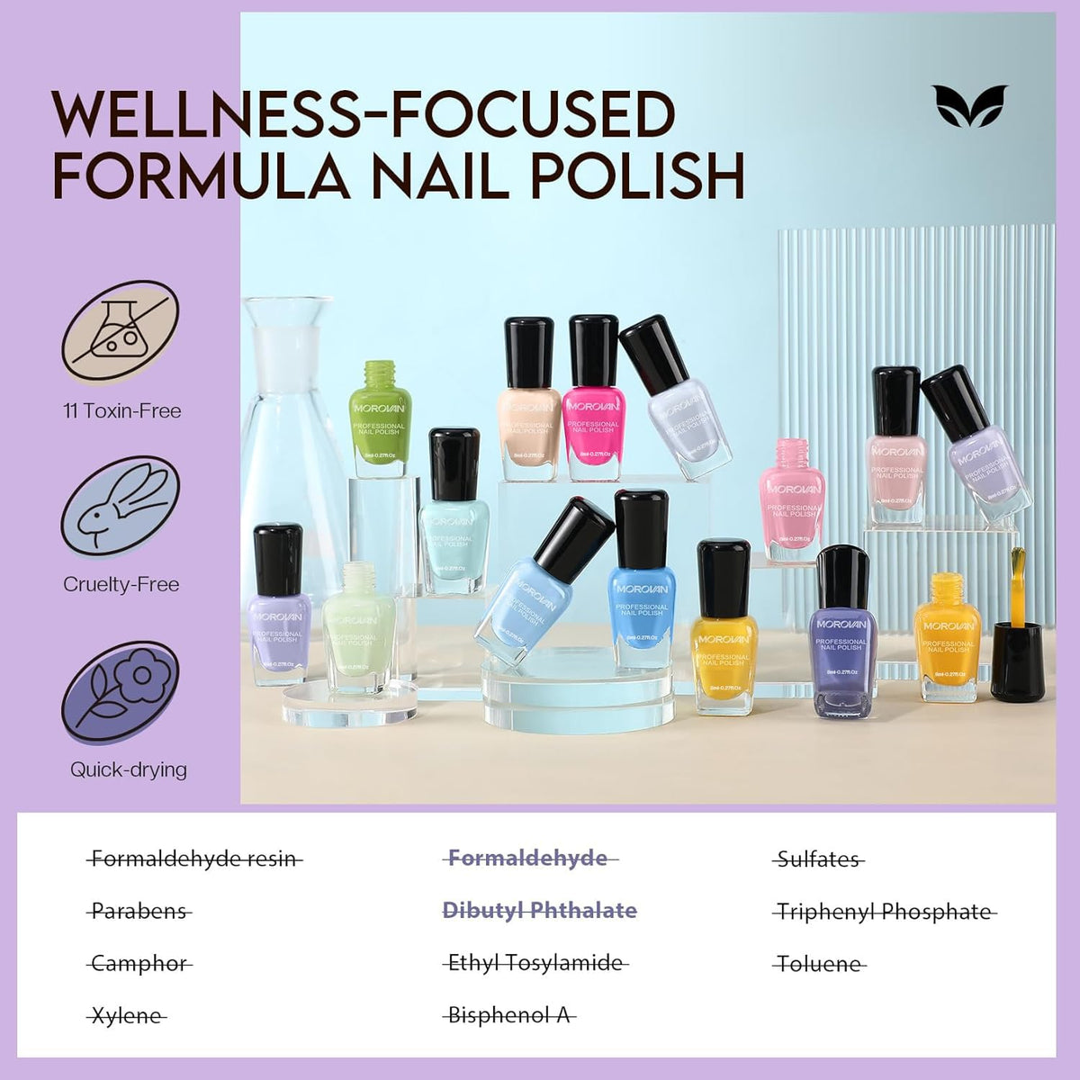 Morovan swatch grid showing all pastel shades for color planning benefit