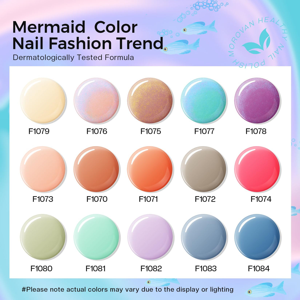 Morovan swatches painted on fingertips showcasing iridescent transformation