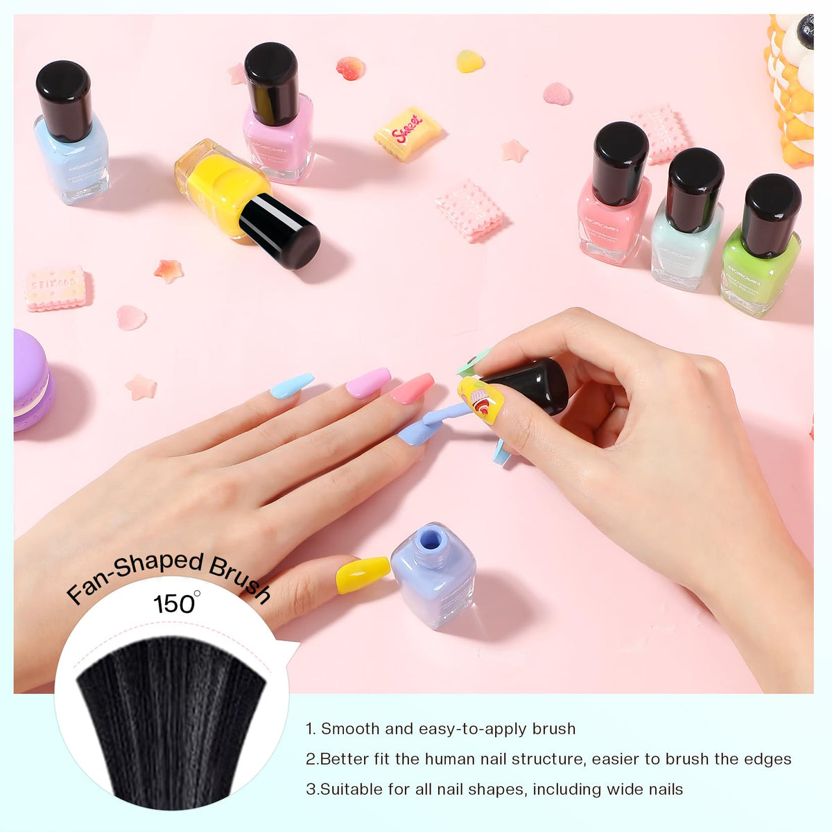 morovan swatch sticks with pastel and neon shades showing color payoff