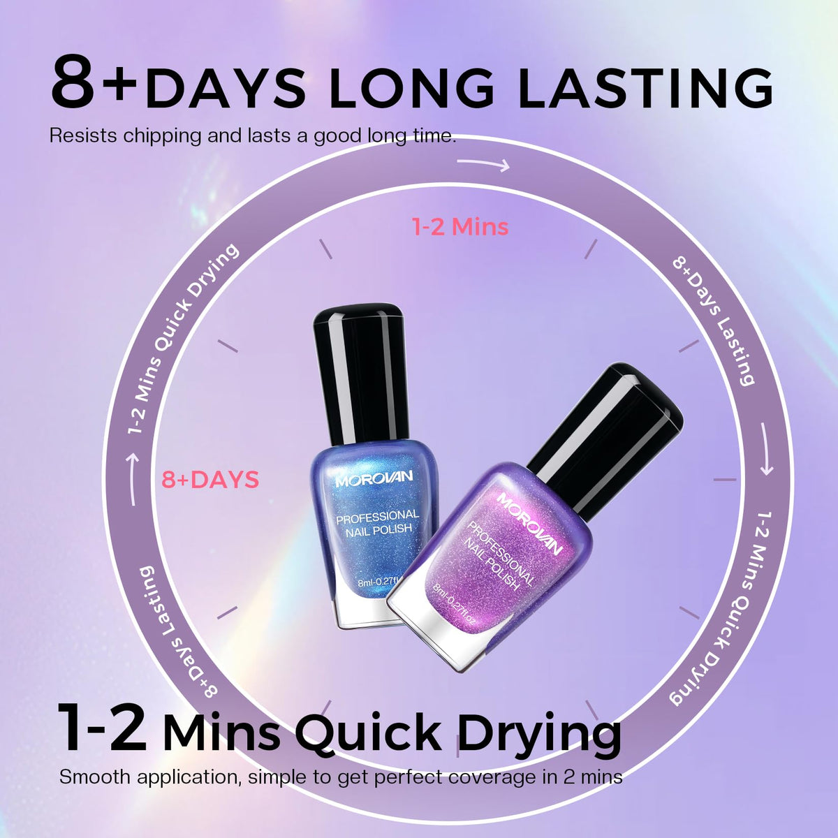 Morovan swatch sticks demonstrating shade changes under different lights