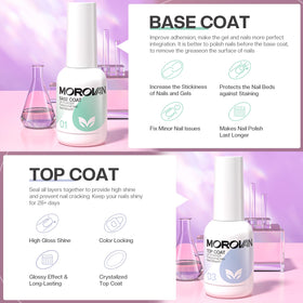 Morovan topcoat shine sample showing glossy nails and durable finish