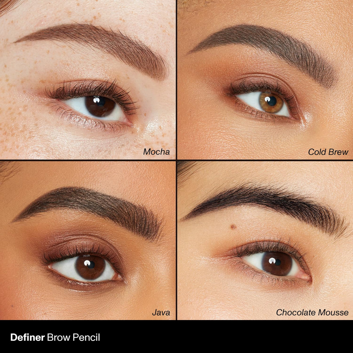 MORPHE before and after brows highlighting defined, fuller appearance