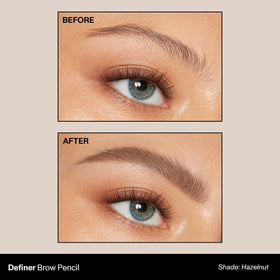 MORPHE close-up of slanted pencil tip demonstrating precise shaping and no-tug application benefit