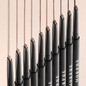 MORPHE pencil inside a travel makeup bag for on-the-go grooming convenience