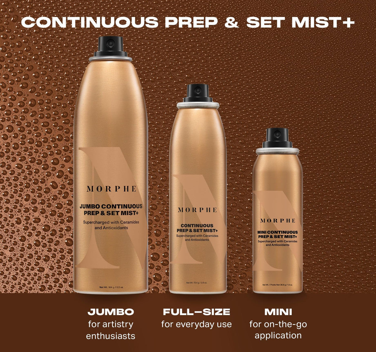 MORPHE ingredient label showing ceramides and antioxidants for skin nourishment