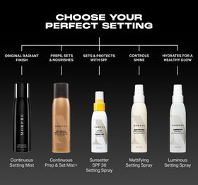 MORPHE mist inside makeup bag for on-the-go refreshment and touch-up benefit