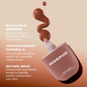 MORPHE bottle next to ruler showing 1 fl oz scale for travel-friendly capacity