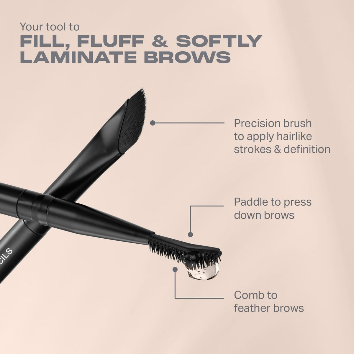 MORPHE kit flatlay with pencil, wax and brush for quick application
