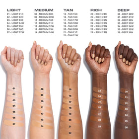 MORPHE Lightform on model wearing 09W showing natural radiant finish and real-skin look benefit