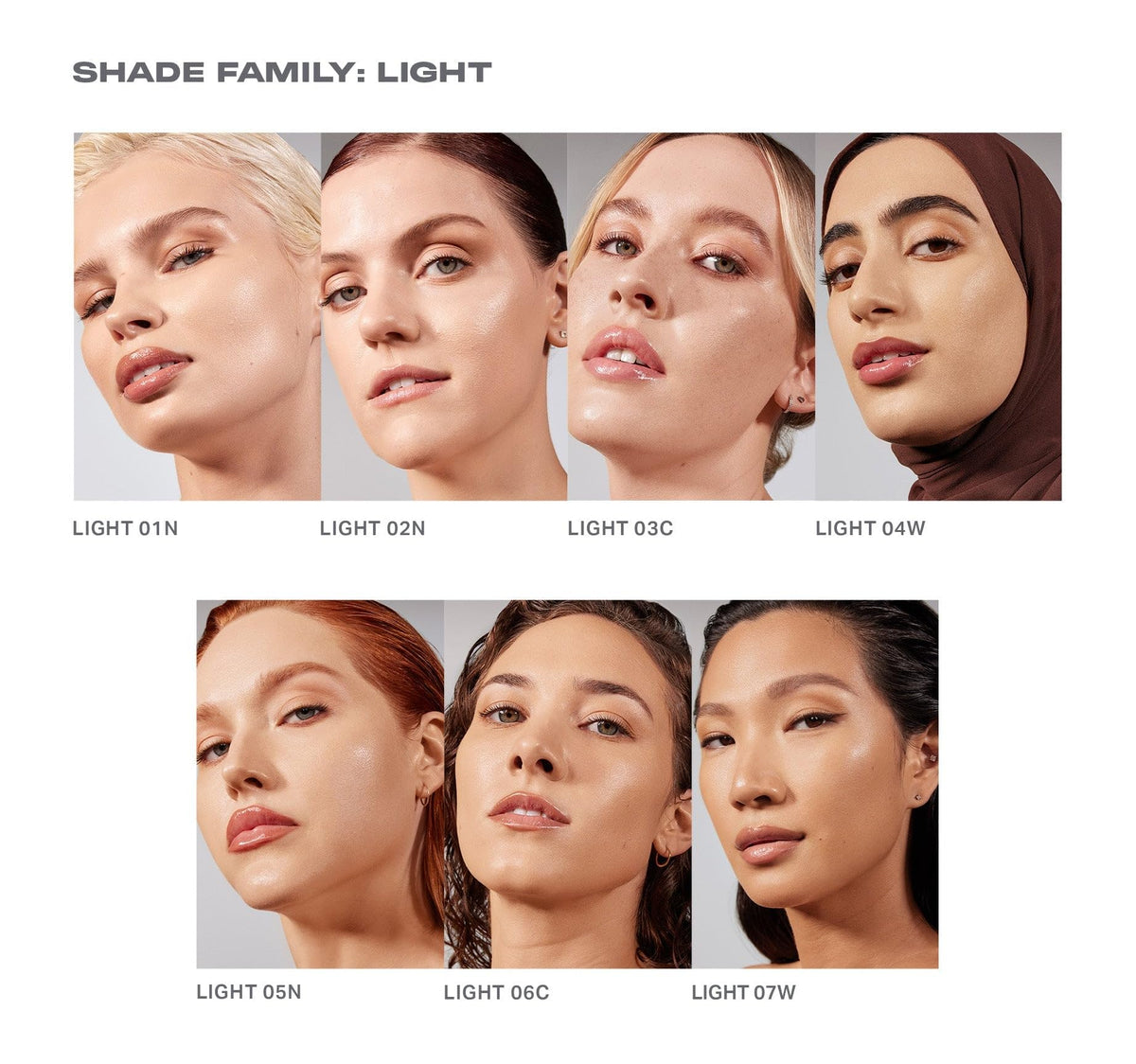 MORPHE Lightform shade swatches on arm comparing tones to help choose the right color