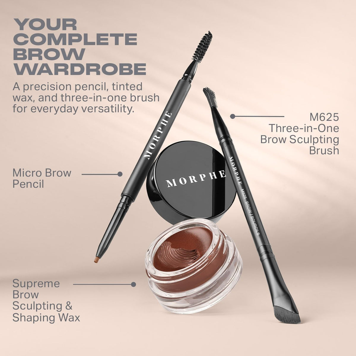 MORPHE M625 three-in-one brush bristles detail for precise shaping