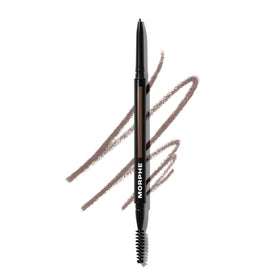 MORPHE front view of dual-ended eyebrow pencil showing compact design and travel-ready benefit