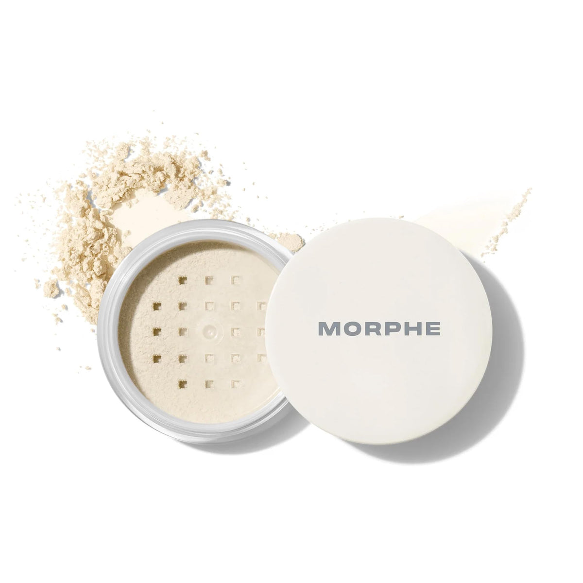 Morphe front packaging showing mini translucent powder and compact benefits