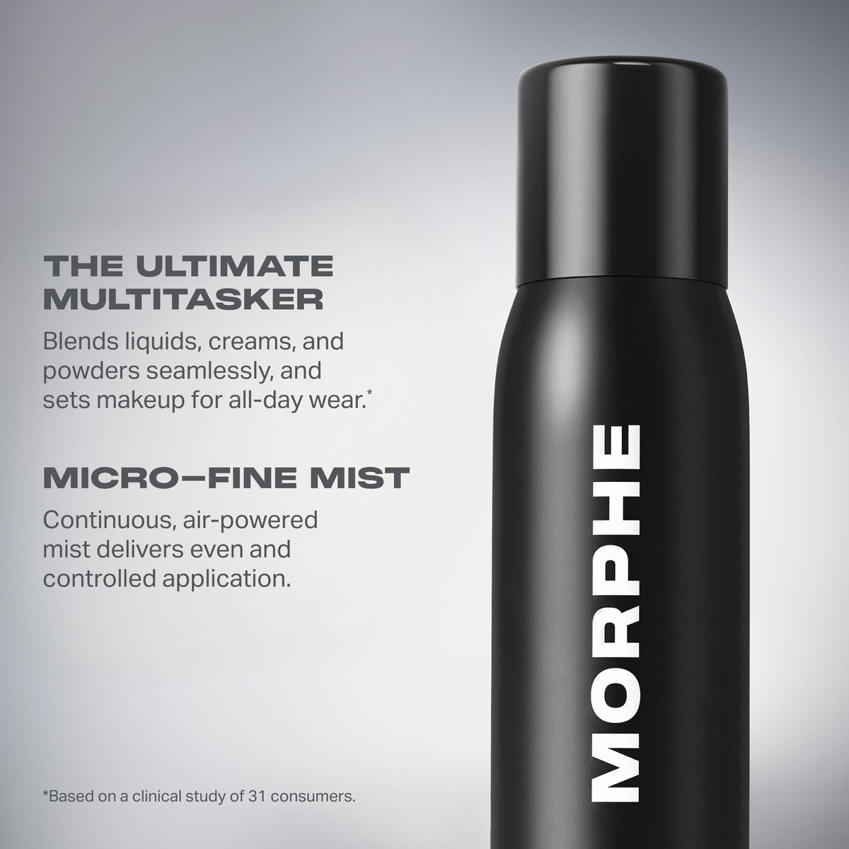 MORPHE fine mist texture close-up demonstrating even lightweight coverage
