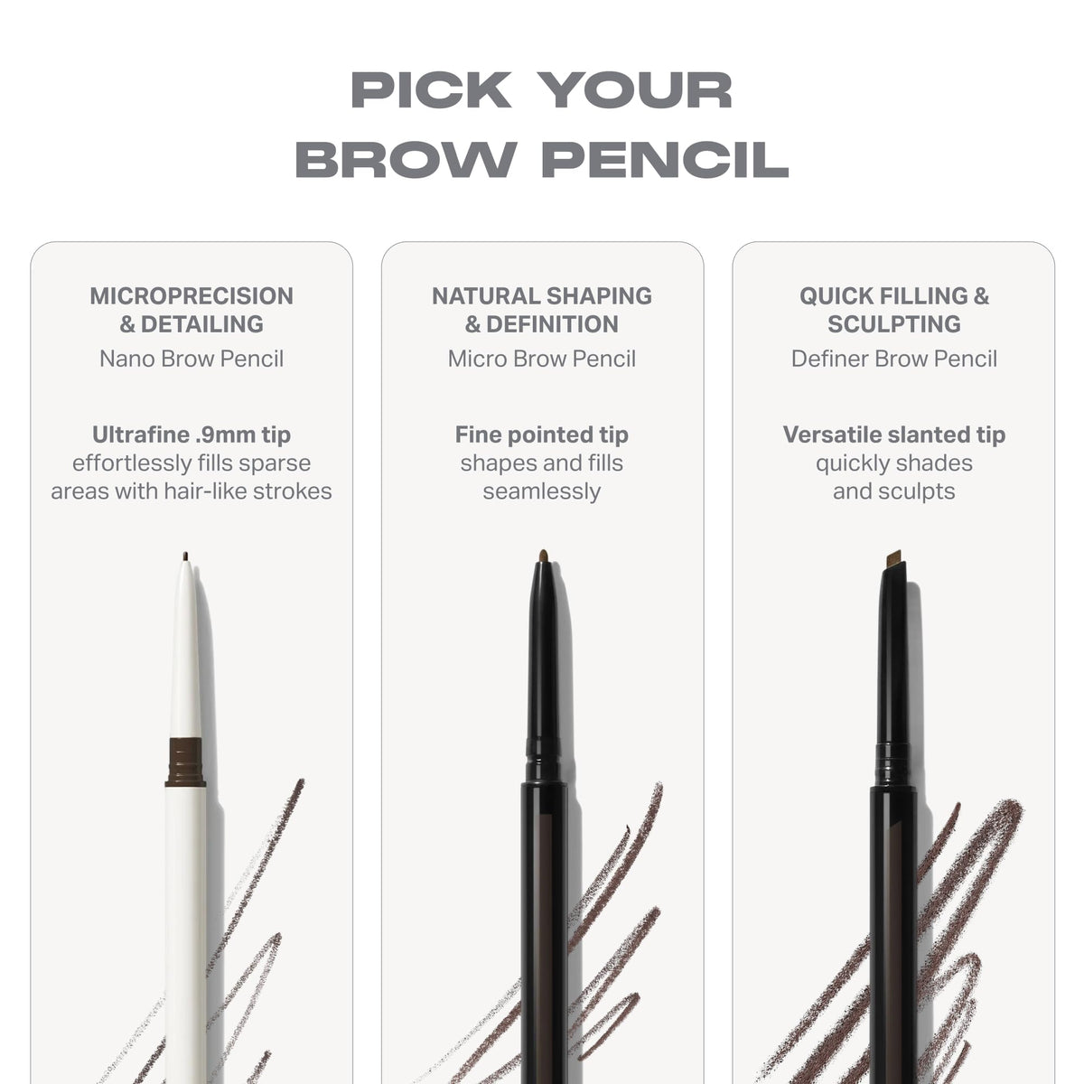 Morphe before and after brows showing natural fuller appearance