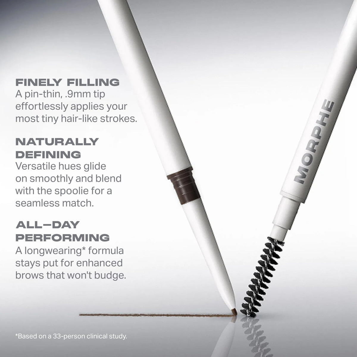 Morphe spoolie detail for blending and grooming brows smoothly