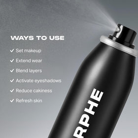 Morphe mist positioned with makeup kit showing professional pairing benefit