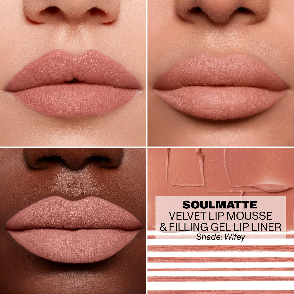 Morphe Soulmatte on model lip application illustrating wearable velvet matte color and comfortable wear