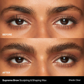 Morphe clear brow wax open wand texture showing smooth application benefit