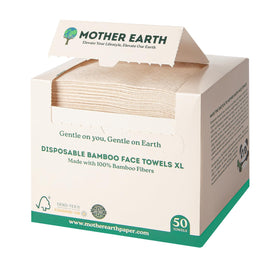 MOTHER EARTH front packaging showing 50-count and XL size benefits