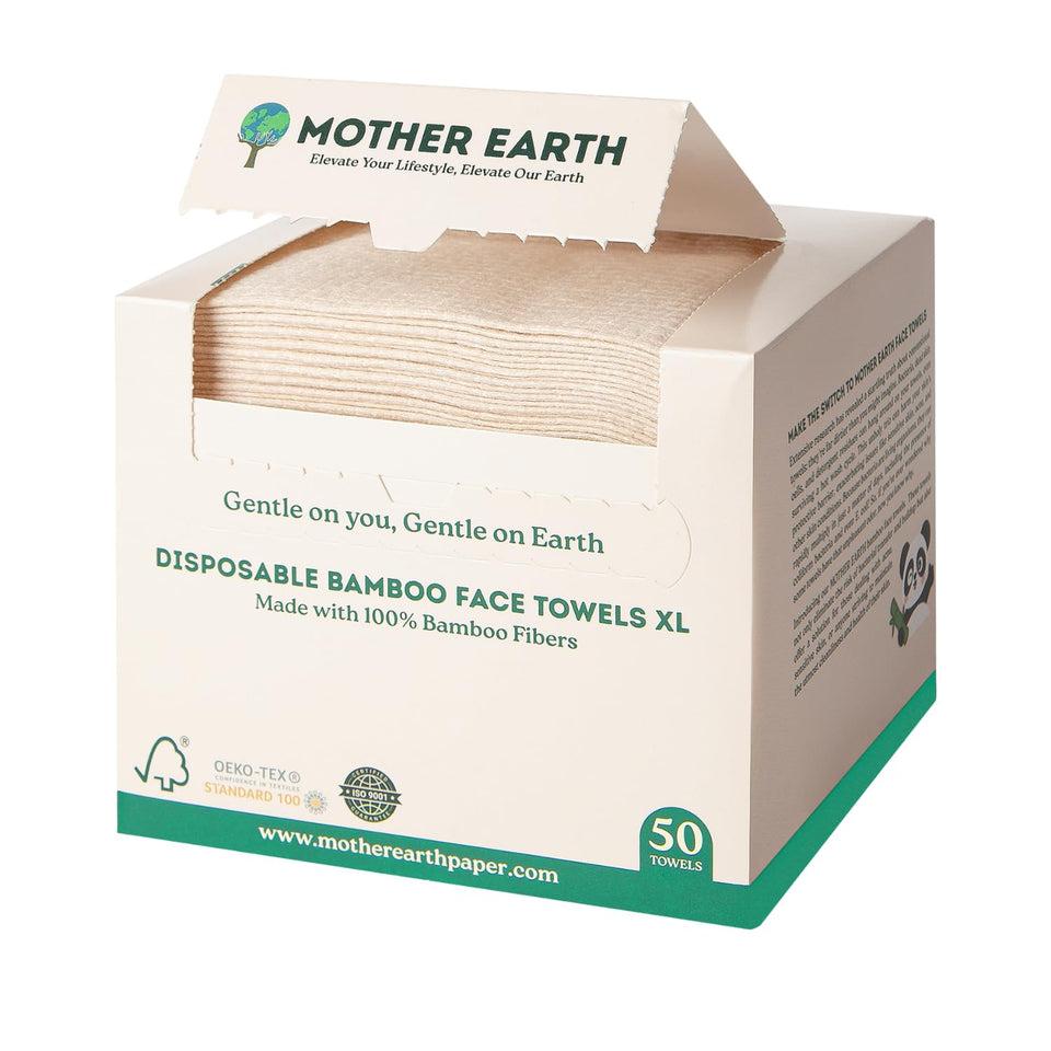 MOTHER EARTH front packaging showing 50-count and XL size benefits