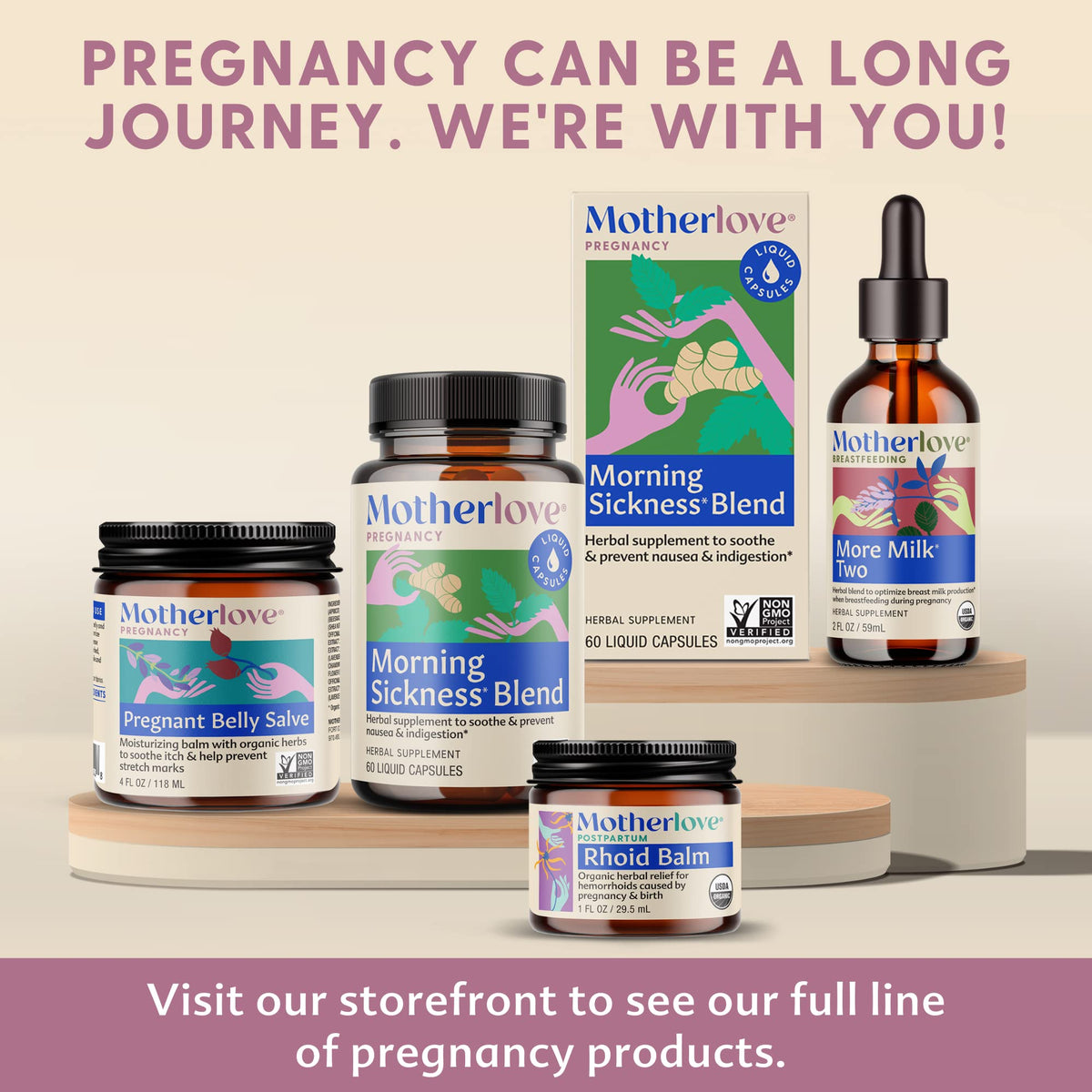 Motherlove label close-up showing certified organic herbs and clean ingredients