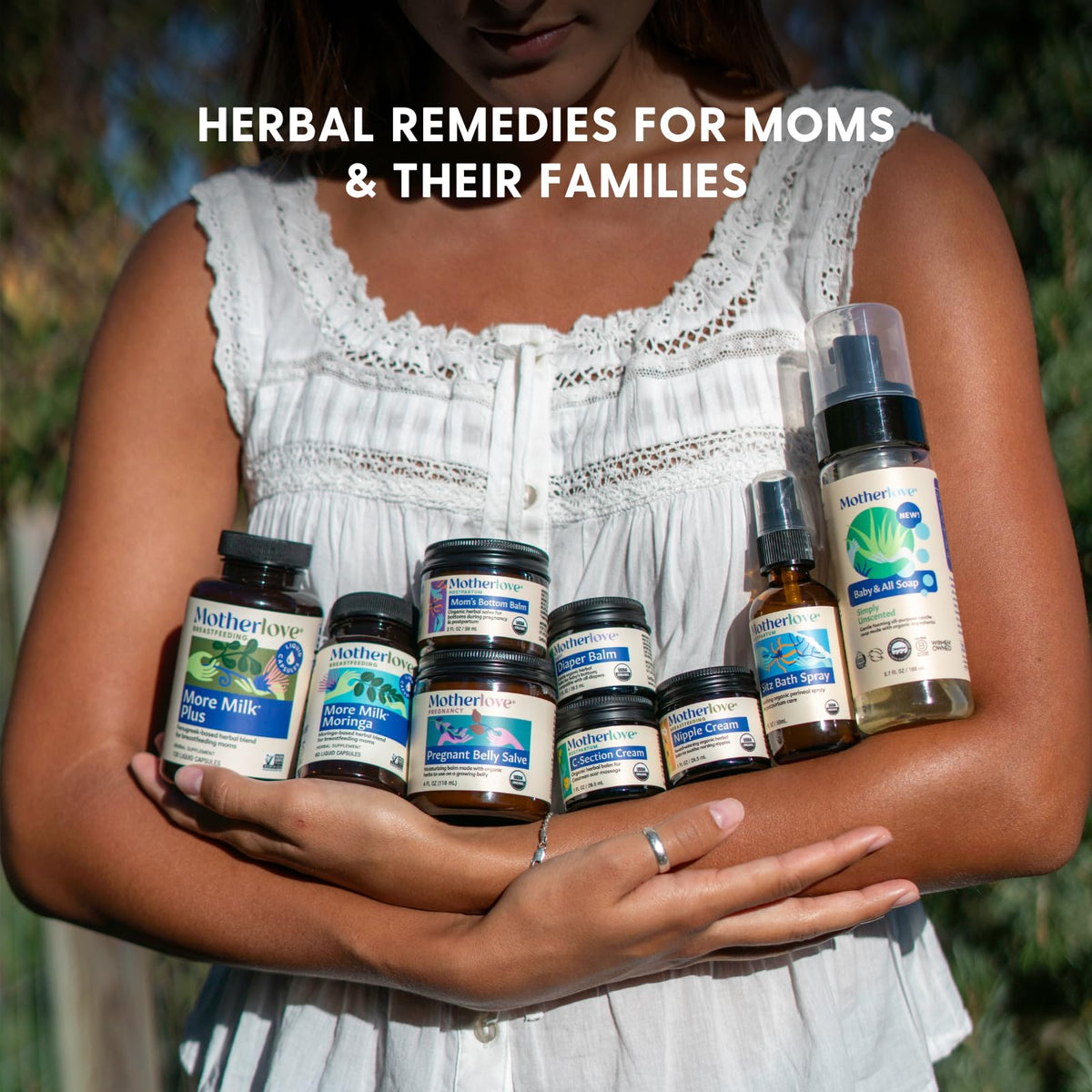 Motherlove used bedside illustrating nightly body-care routine and comfort