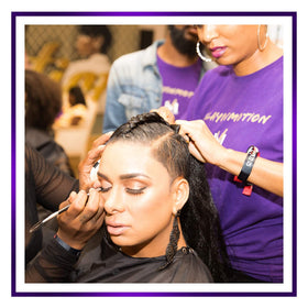 Motions being applied to hair showing even coverage and smoother strand result