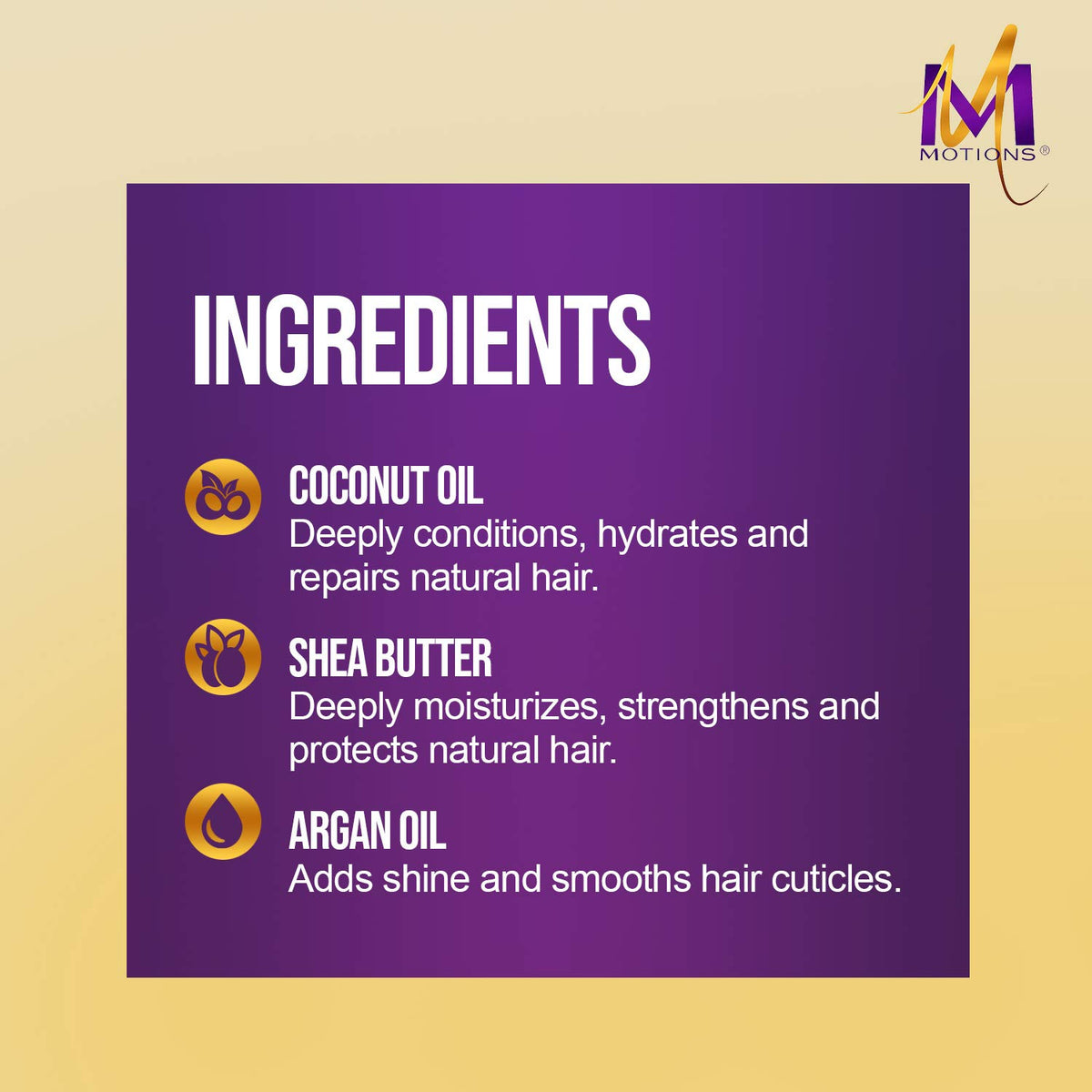 Motions silk protein texture close-up highlights smooth hair finish